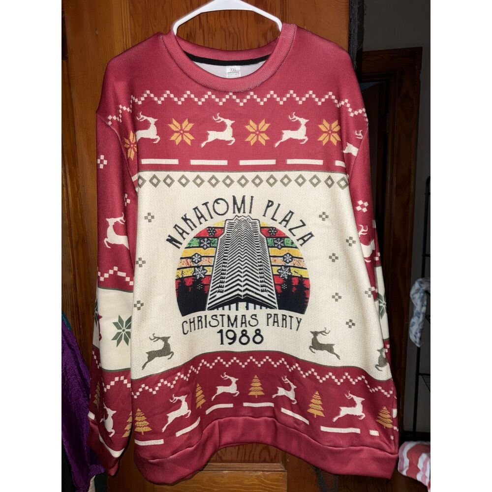 Die Hard Nakatomi Plaza Ugly Christmas Sweater XXL